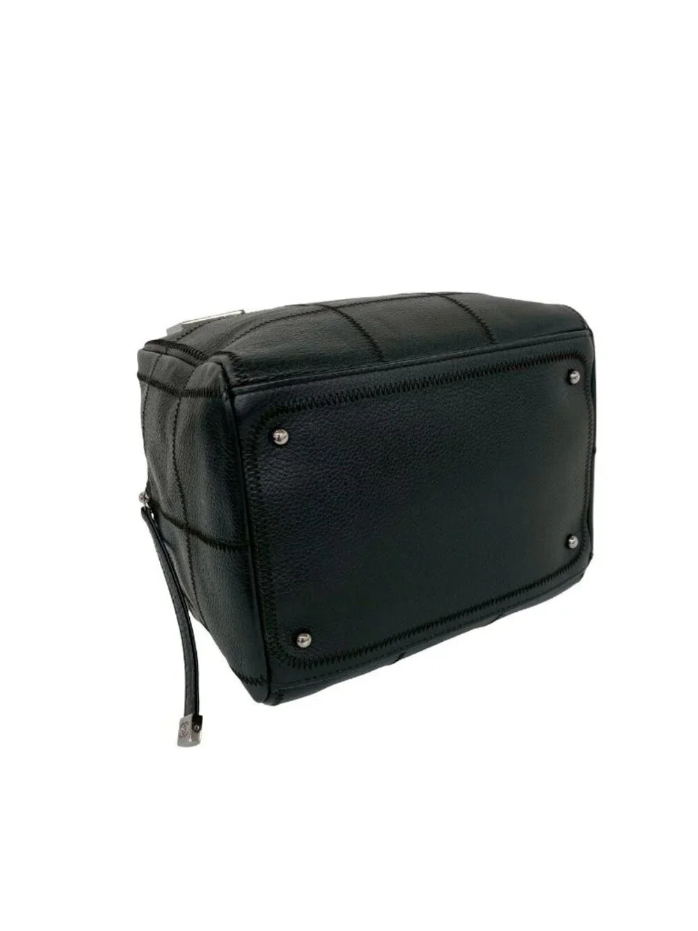 Chanel With Card Choco Bar Caviar Leather Mini Boston Bag Black